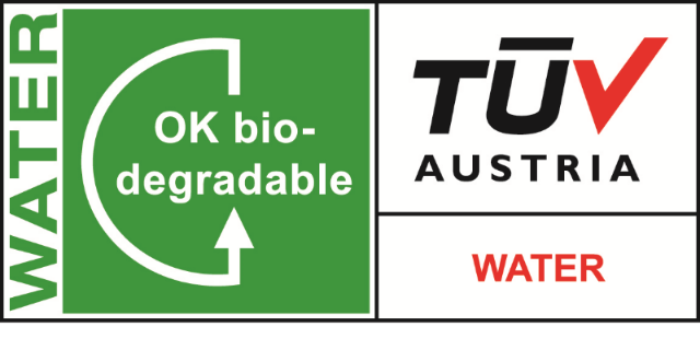 OK biodegradable WATERの認証マーク